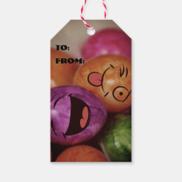 イースターカラフルエグおもしろい紙プレート ギフトタグ