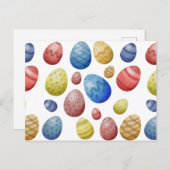 イースターカラフルエッグかわいい春ホリデーギフト ポストカード (正面/裏面)