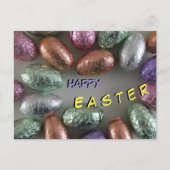 イースターカラフルエッグのお客様。ハッピーイースターはがき ポストカード (正面)