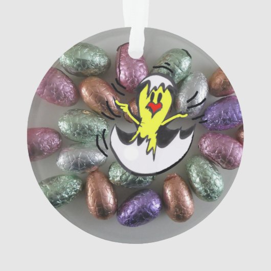 イースターカラフルエッグのお客様。ハッピーイースターオーナメント オーナメント (裏面)