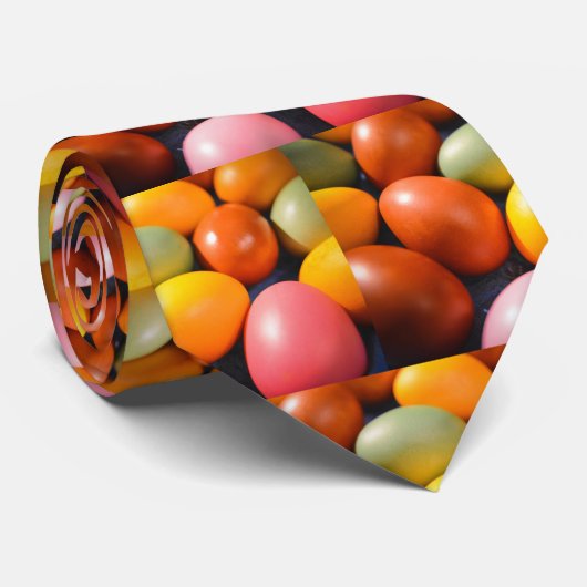 イースターカラフルエッグのカスタム写真 ネクタイ (ロール)