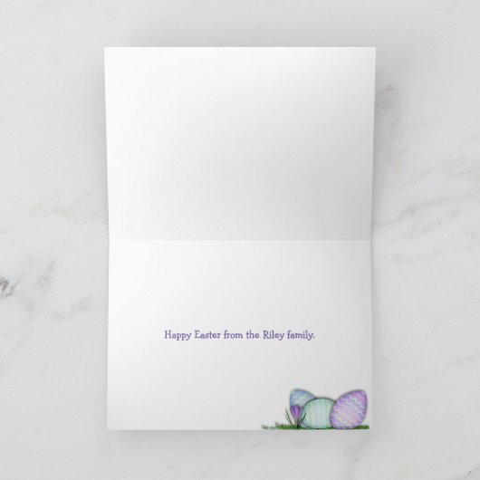 イースターカラフルエッグの紙草 シーズンカード (内部)