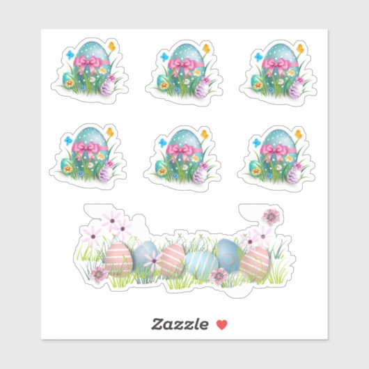 イースターカラフルエッグスクラップブックシール シール (シート)
