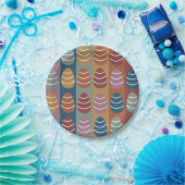 イースターカラフルエッグストライプハッピーイースター ペーパープレート (パーティー)