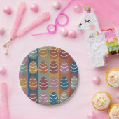 イースターカラフルエッグストライプハッピーイースター ペーパープレート (パーティー)