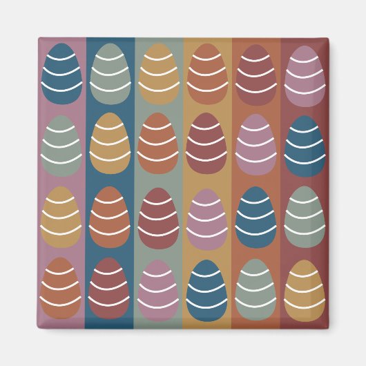 イースターカラフルエッグハッピーイースター マグネット (正面)