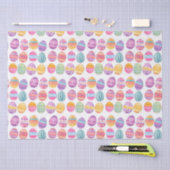 イースターカラフルエッグパターン(の模様が)あるの水色かわいらし 薄葉紙 (クラフト)