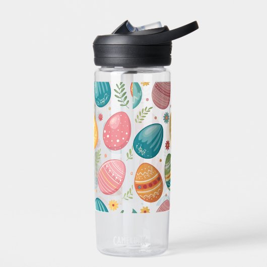 イースターカラフルエッグパターン ウォーターボトル (左面)