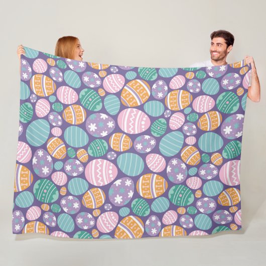イースターカラフルエッグパターン フリースブランケット (インサイチュ)