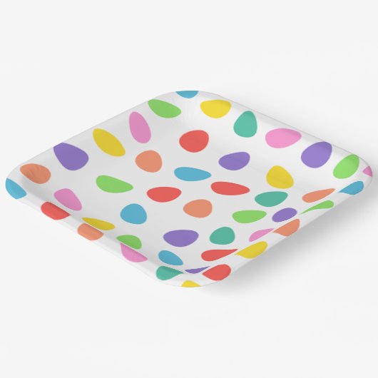 イースターカラフルエッグパターン ペーパープレート (傾斜あり)