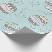 イースターカラフルエッグパターン ラッピングペーパー (角)