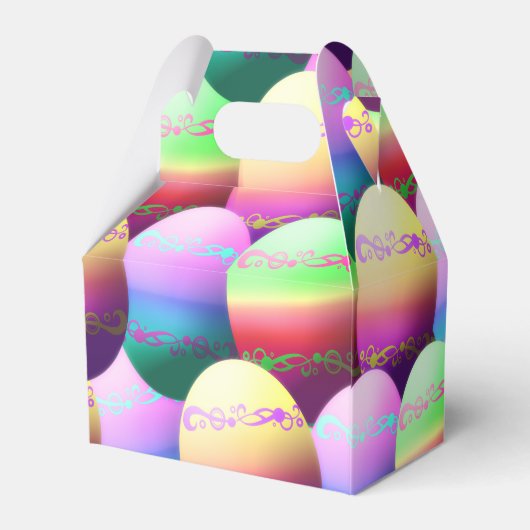 イースターカラフルエッグパーティーの好意ボックス フェイバーボックス (裏面サイド)