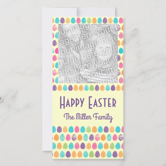 イースターカラフルエッグ写真ホリデーカード シーズンカード (正面)