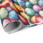 イースターカラフルエッグ子供へまたは大人 ラッピングペーパー (ロールコーナー)