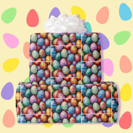 イースターカラフルエッグ子供へまたは大人 ラッピングペーパー