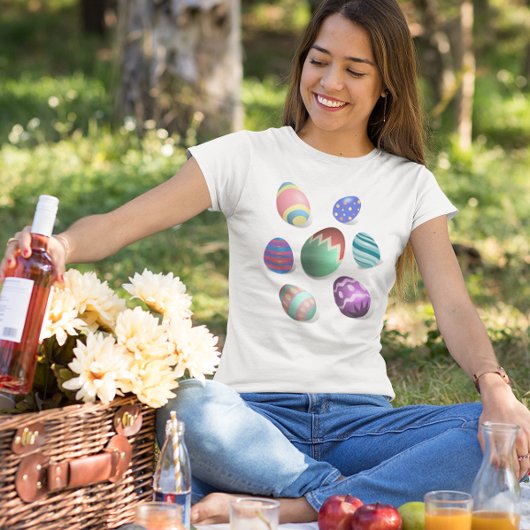 イースターカラフルエッグ飾イースター卵狩りおもしろい Tシャツ