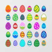 イースターカラフルエッグ ウィンドウサイン (シート)