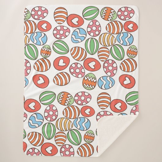 イースターカラフルエッグ シェルパブランケット (正面)