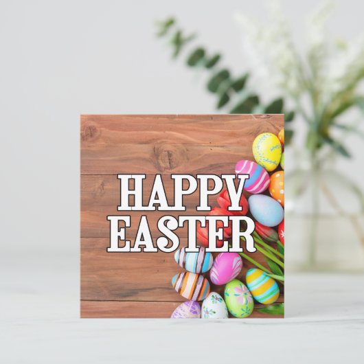 イースターカラフルエッグ&チューリップ花 カード (スタンド正面)