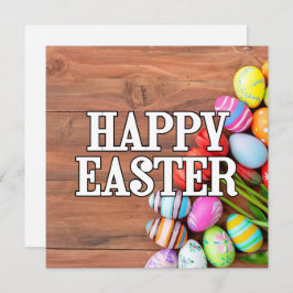 イースターカラフルエッグ&チューリップ花 カード