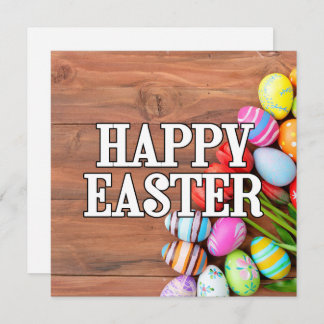 イースターカラフルエッグ&チューリップ花 カード