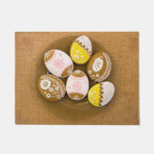 イースターカラフルエッグ、ハッピーイースター、休日 ドアマット (正面)