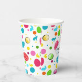 イースターカラフルエッグ、バンニー、カップケーキモノグラムの 紙コップ (右)