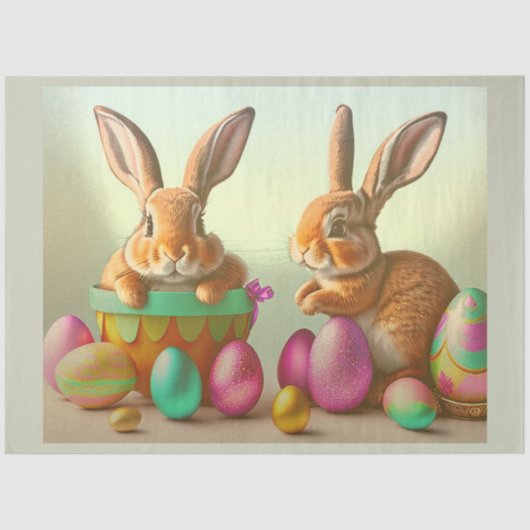 イースターカラフルエッグ&ラビットコレクション 薄葉紙 (正面)