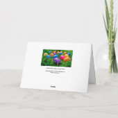 イースターカラフルエッグon芝生の写真、ハッピーイースター シーズンカード (裏面)