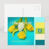 イースターカラフルストライプフォトモノグラム シーズンポストカード (正面/裏面)