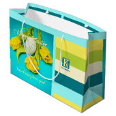 イースターカラフルストライプフォトモノグラム ラージペーパーバッグ (裏面アングル)