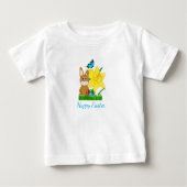 イースターカラフルダッフルとウサギのベビーTシャツ ベビーTシャツ (正面)