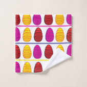 イースターカラフルハッピーイースターエッグイースター バスタオルセット (ウォッシュタオル)