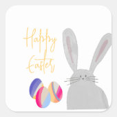 イースターカラフルバニーのシール スクエアシール (正面)