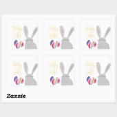 イースターカラフルバニーのシール スクエアシール (シート)