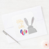 イースターカラフルバニーのシール スクエアシール (封筒)