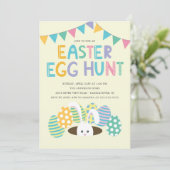 イースターカラフルバニーイースターエッグ狩りパーティー 招待状 (スタンド正面)