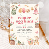 イースターカラフルバニーイースターエッグ狩りパーティー 招待状