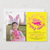 イースターカラフルブランチ卵狩りバニー写真 招待状 (正面)