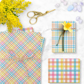 イースターカラフルプレイド ラッピングペーパーシート