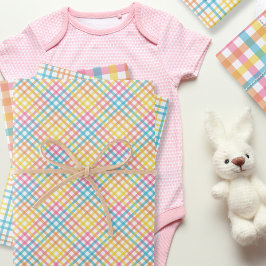 イースターカラフルプレイド ラッピングペーパーシート