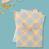 イースターカラフルプレイド ラッピングペーパーシート