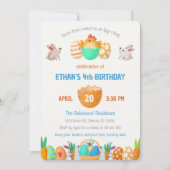 イースターカラフルボーイズ誕生日招待状 招待状 (正面)