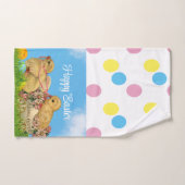 イースターカラフル卵とひよこタオル ハンドタオル (ハンドタオル)