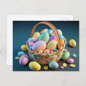 イースターカラフル卵のかご ポストカード (正面/裏面)
