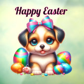 イースターカラフル卵の子犬 ウィンドウサイン (シート3)