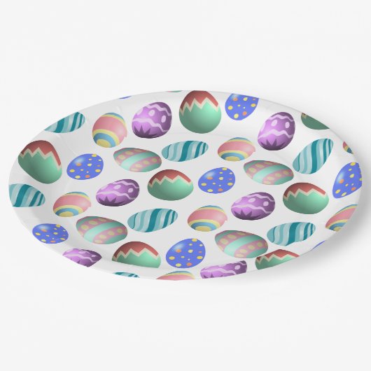 イースターカラフル卵イースターパーティーイースター卵狩り ペーパープレート (アングル)