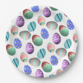 イースターカラフル卵イースターパーティーイースター卵狩り ペーパープレート (正面)