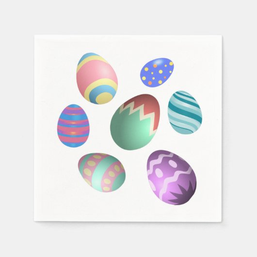 イースターカラフル卵イースター卵狩りイースターパーティー スタンダードカクテルナプキン (正面)