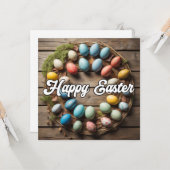 イースターカラフル卵コラージュ カード (正面/裏面インサイチュ)